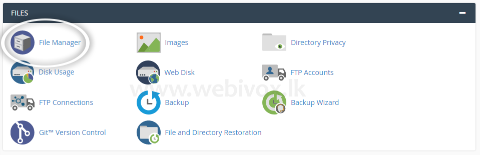 file manager location in cpanel